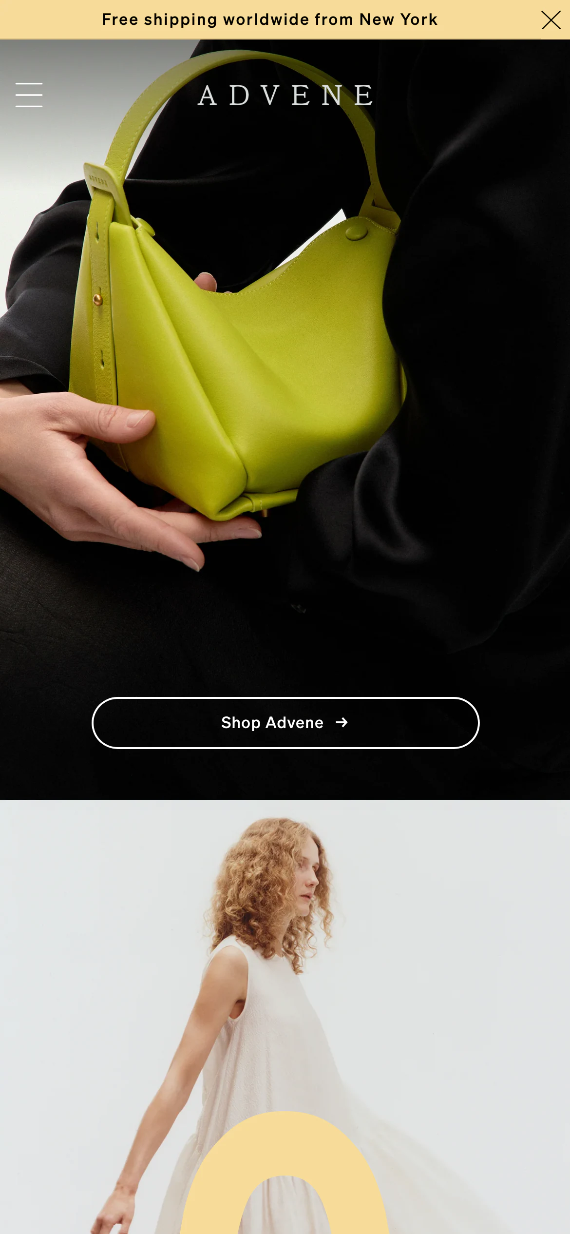 Mobile homepage of Advene