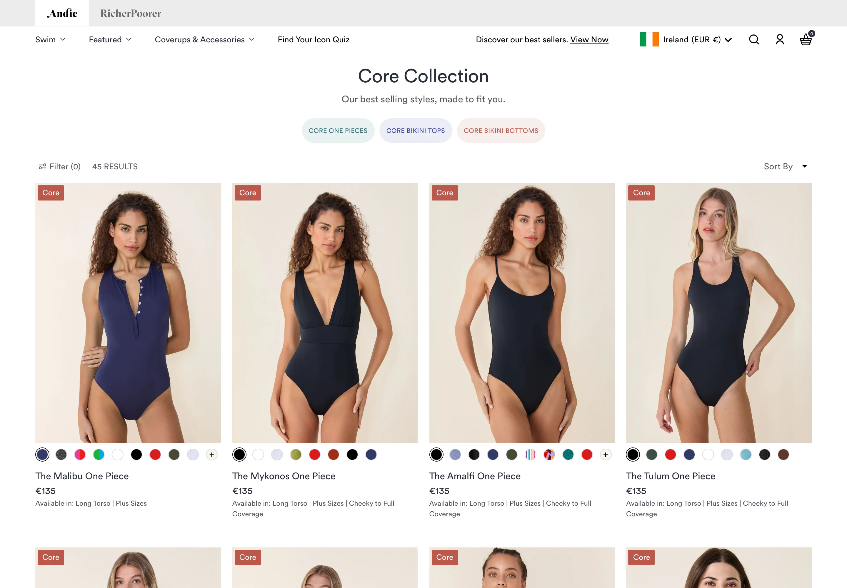 Desktop catalog of Andie Swim