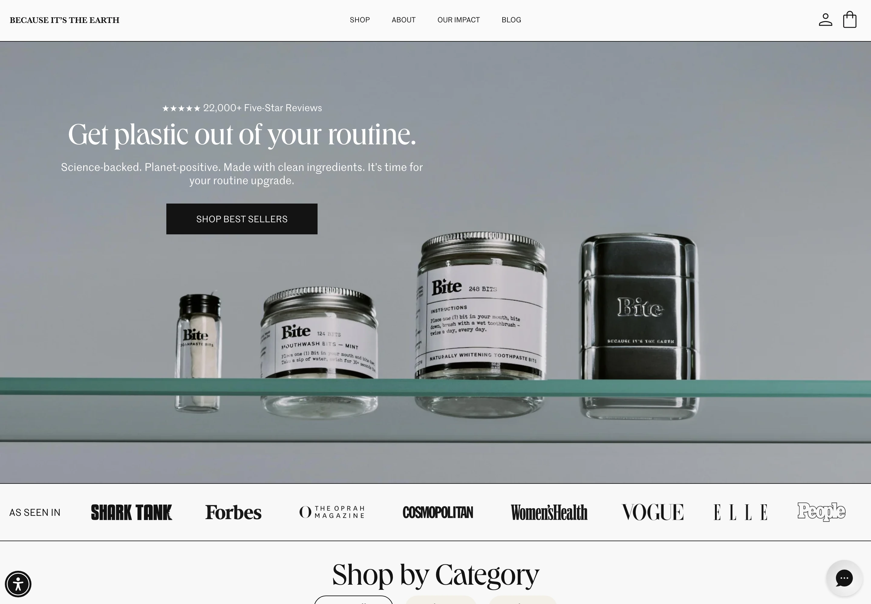 Desktop homepage of Bite