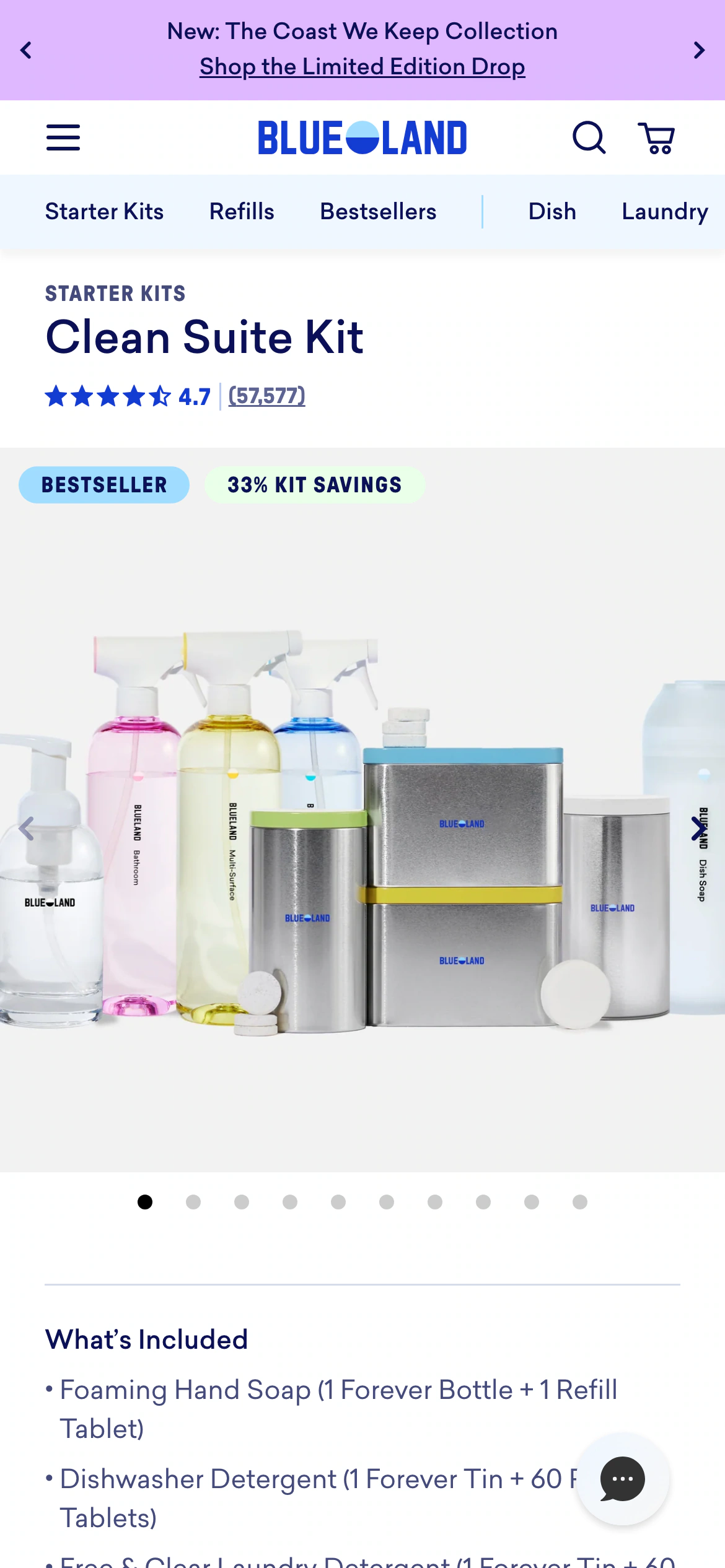Mobile product page of Blueland