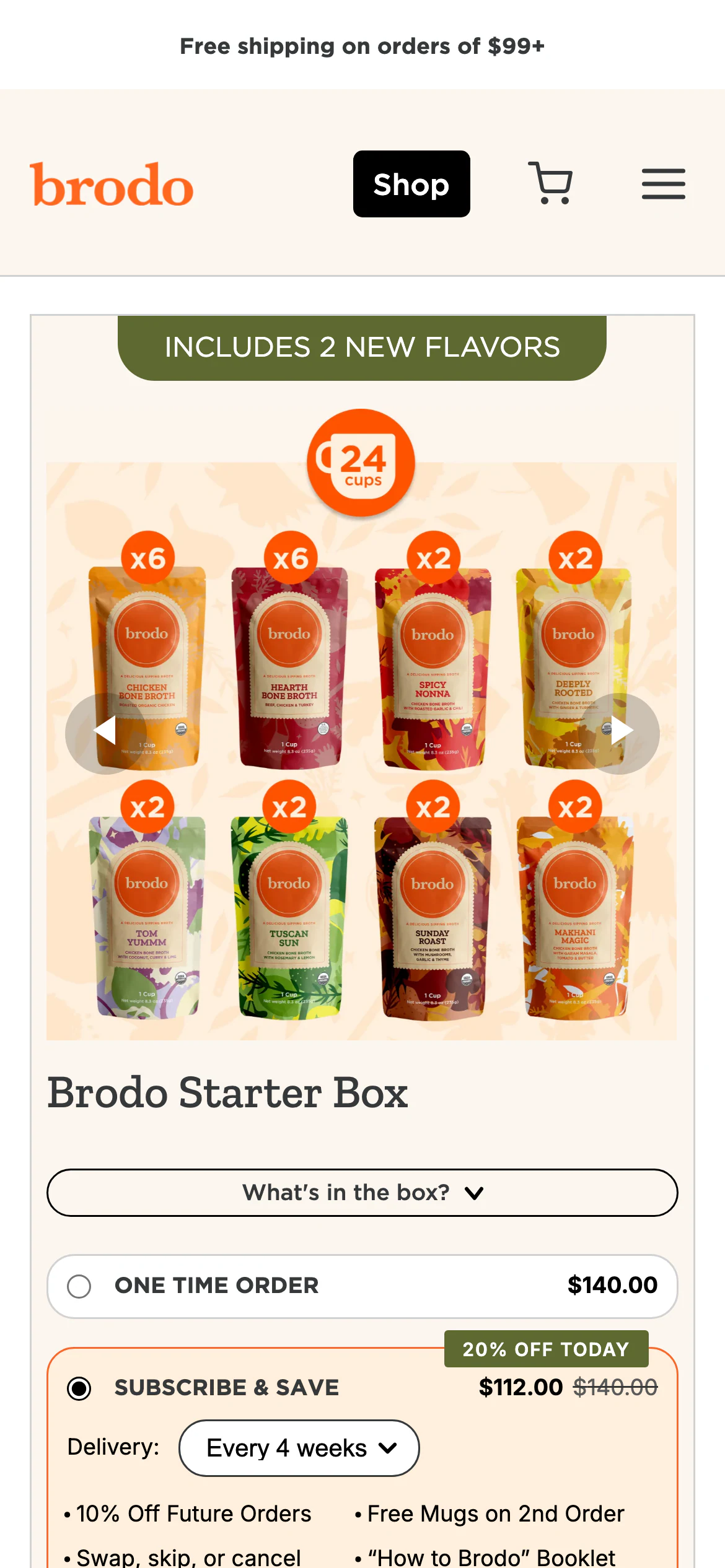 Mobile catalog of Brodo