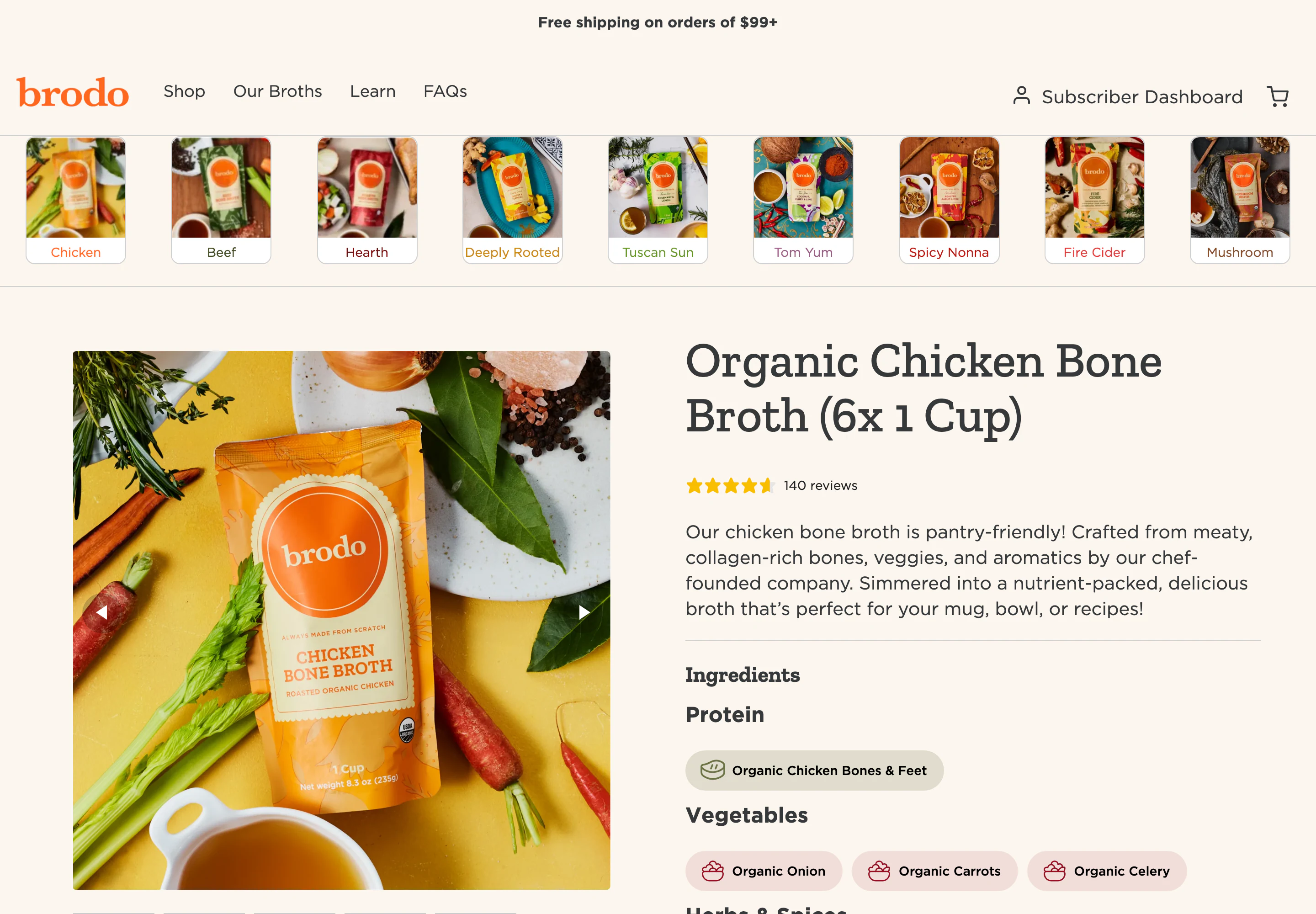 Desktop product page of Brodo