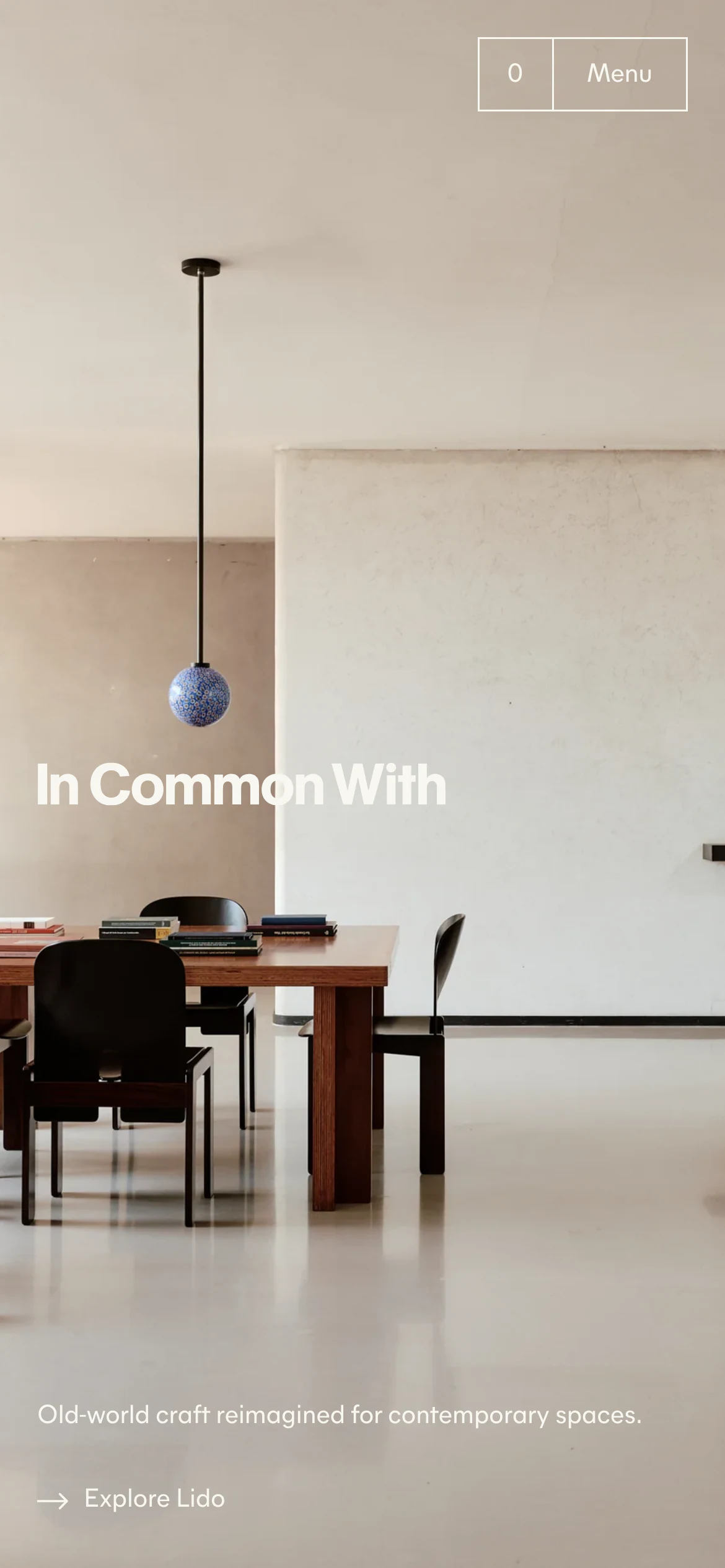 Mobile homepage of In Common With