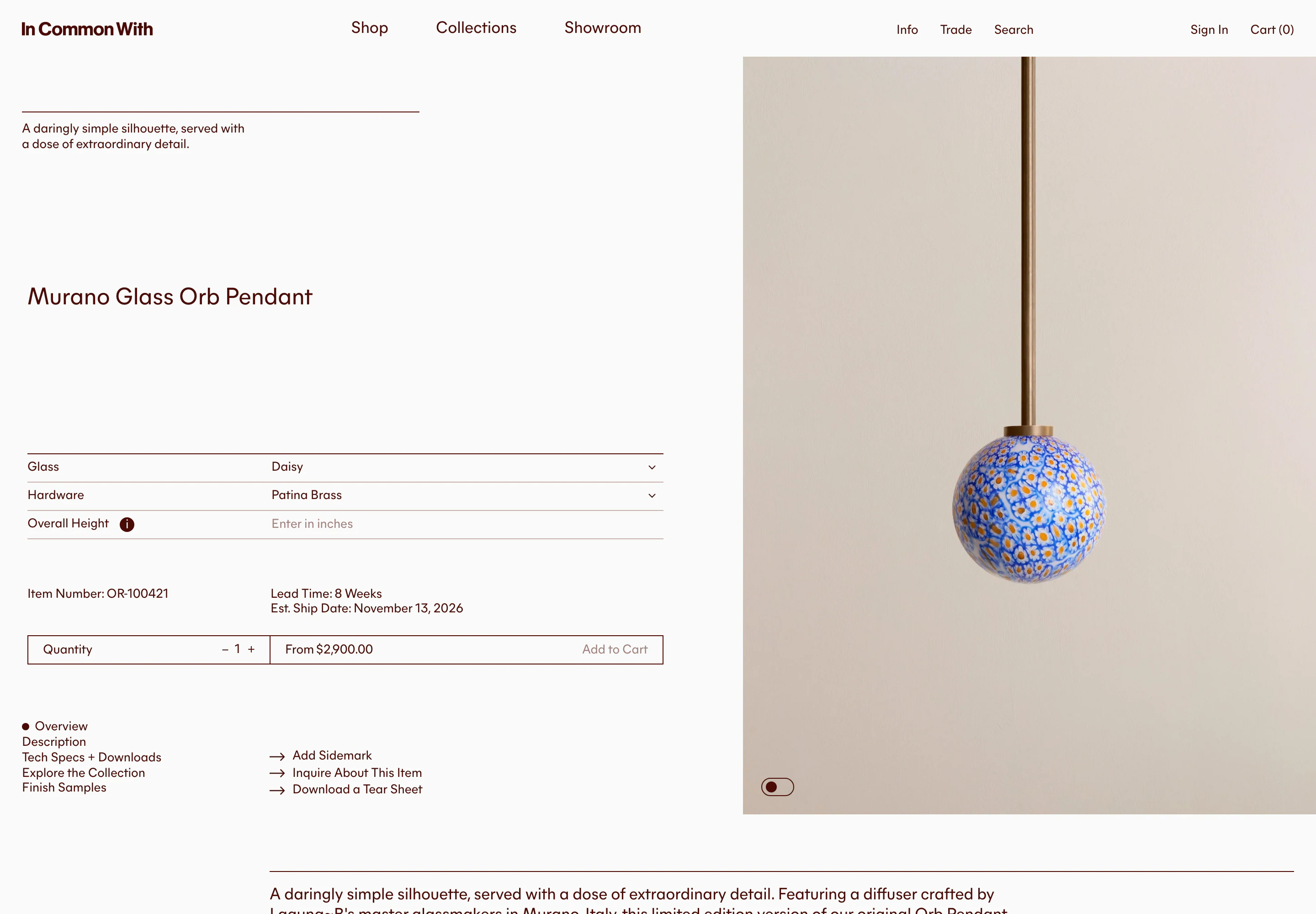 Desktop product page of In Common With
