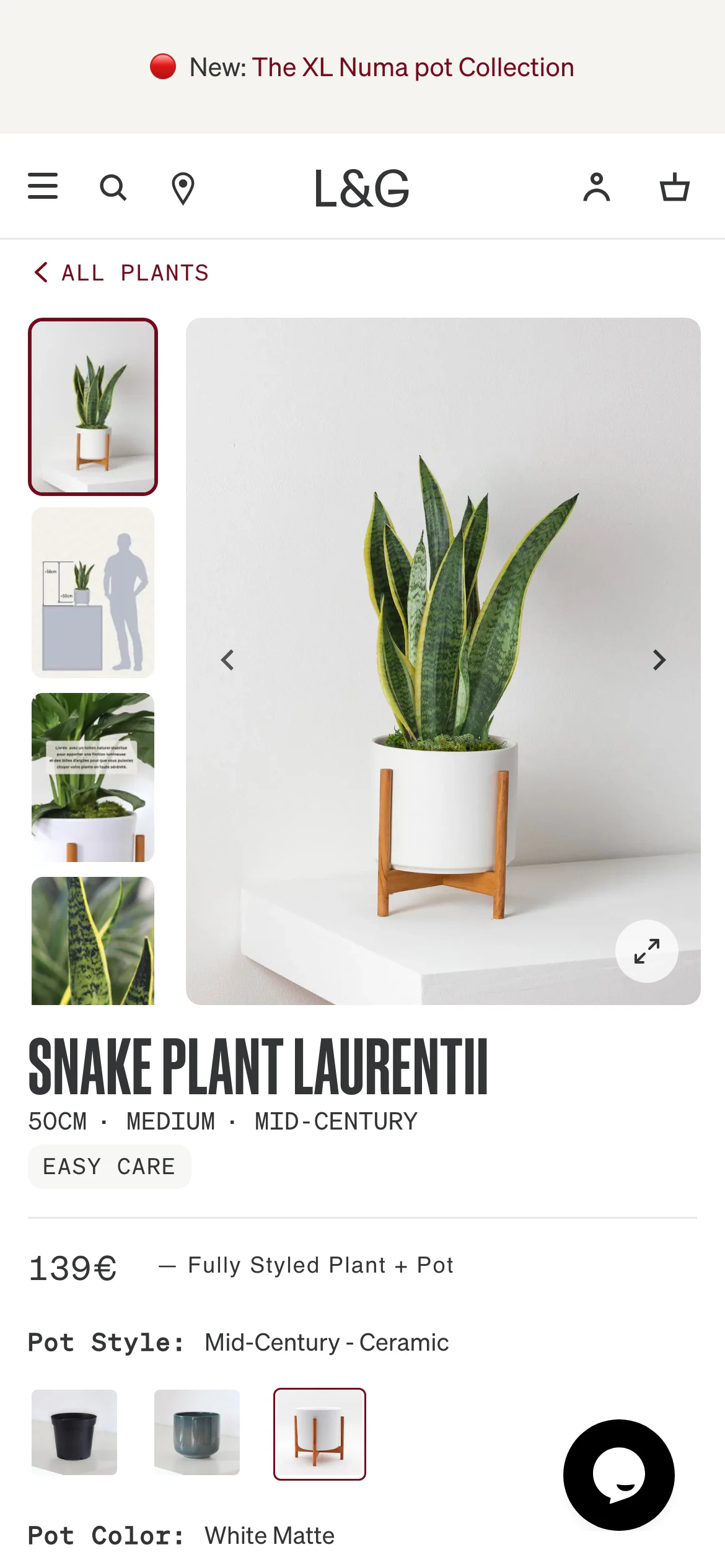 Mobile product page of Léon & George