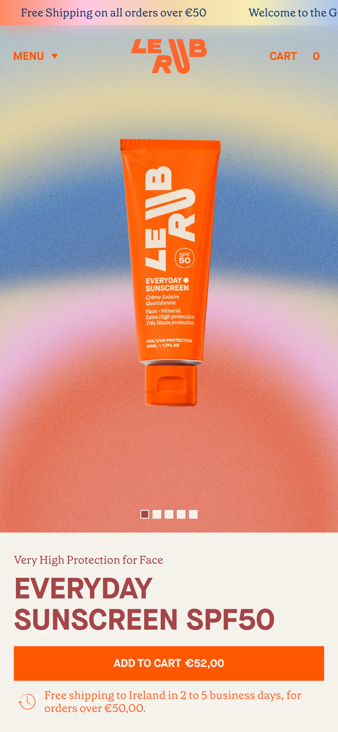 Mobile product page of Le Rub