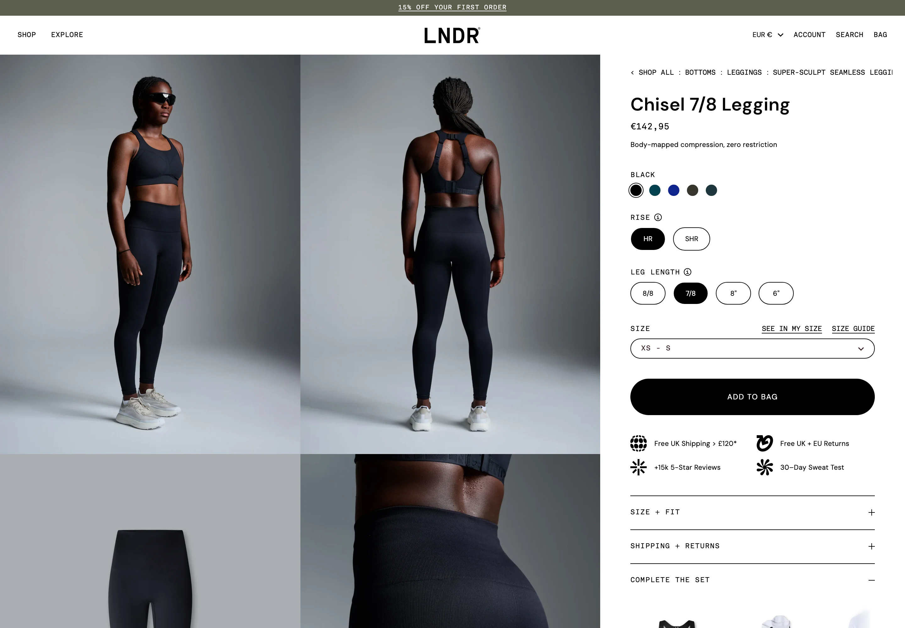 Desktop product page of LNDR