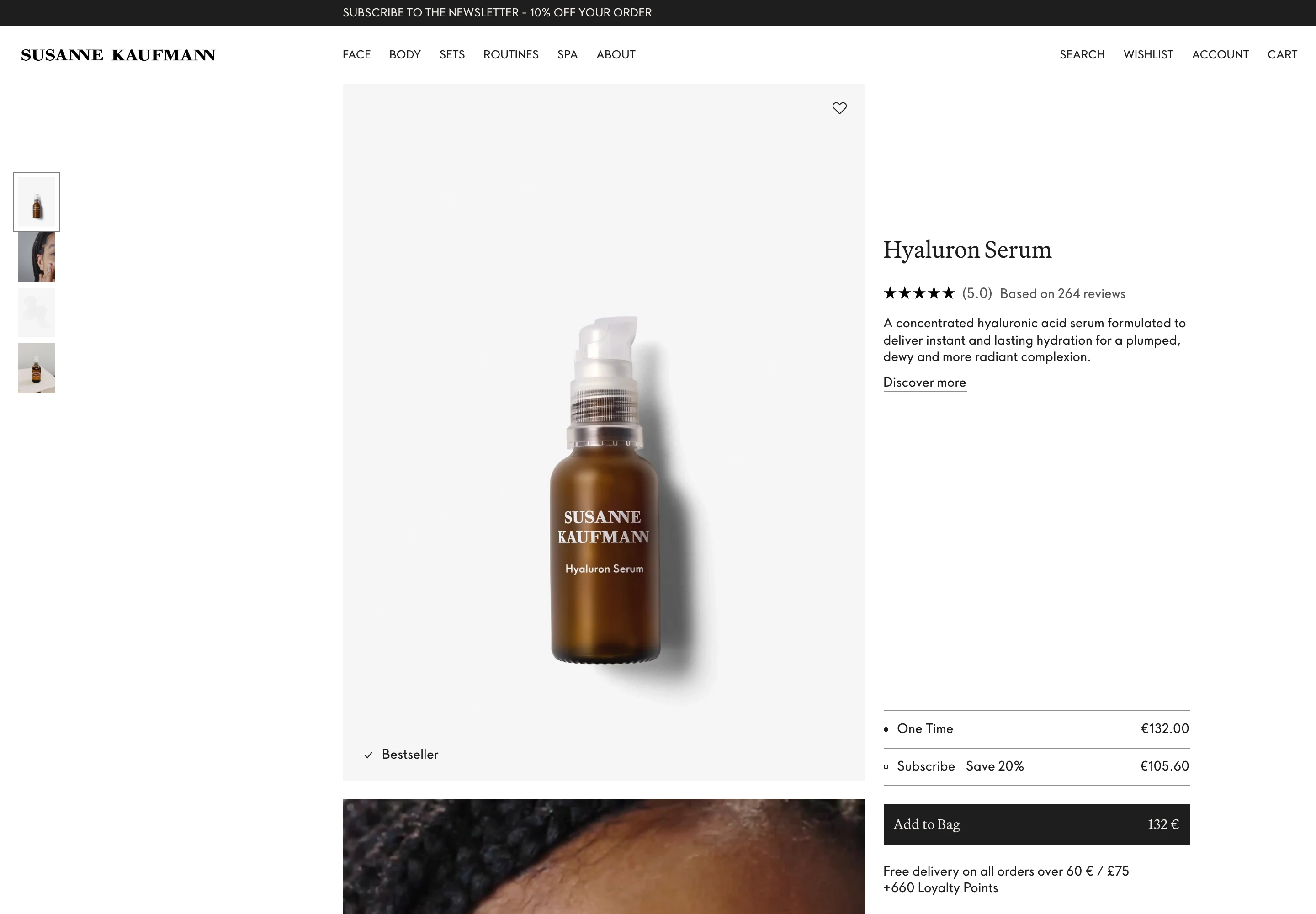 Desktop product page of Susanne Kaufmann