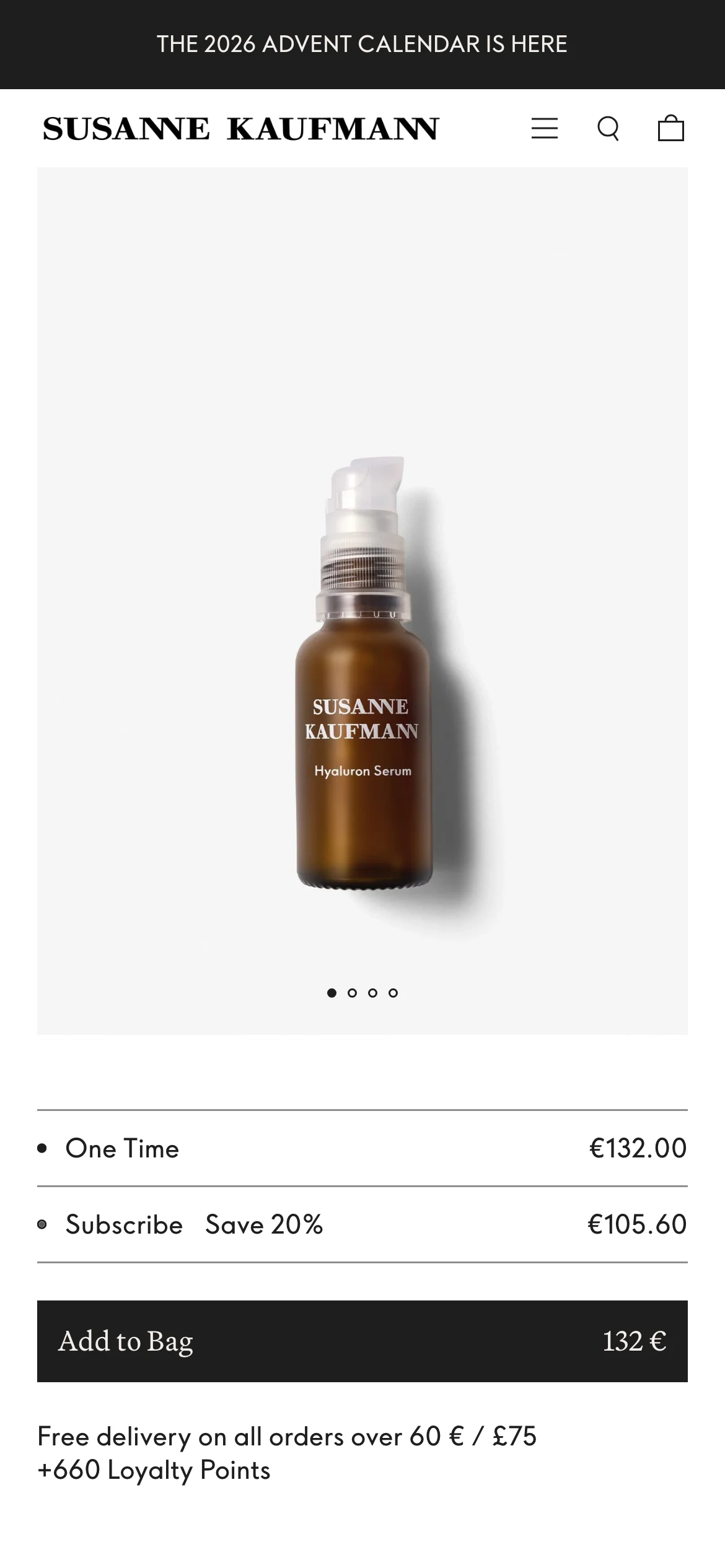 Mobile product page of Susanne Kaufmann