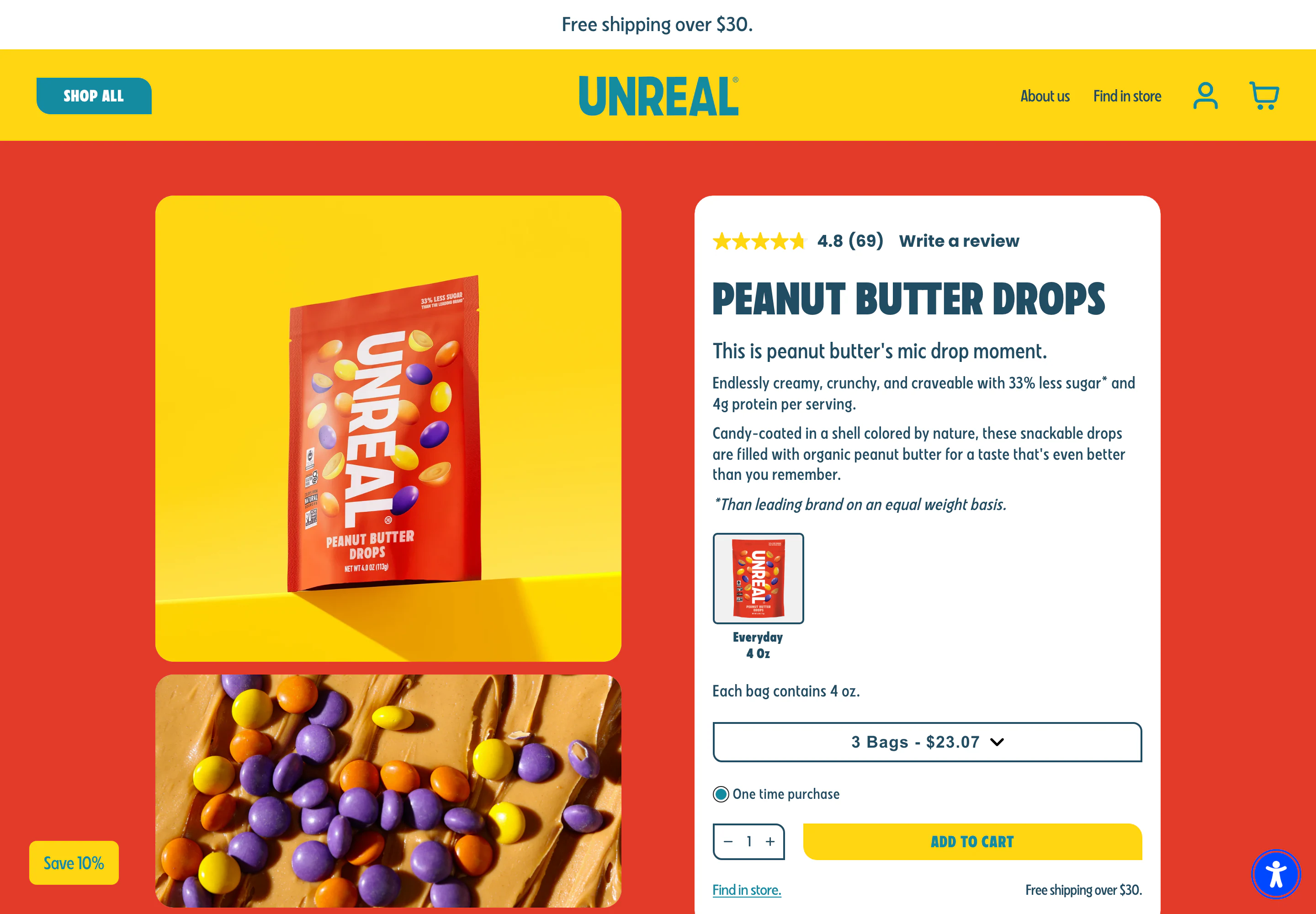 Desktop product page of UNREAL