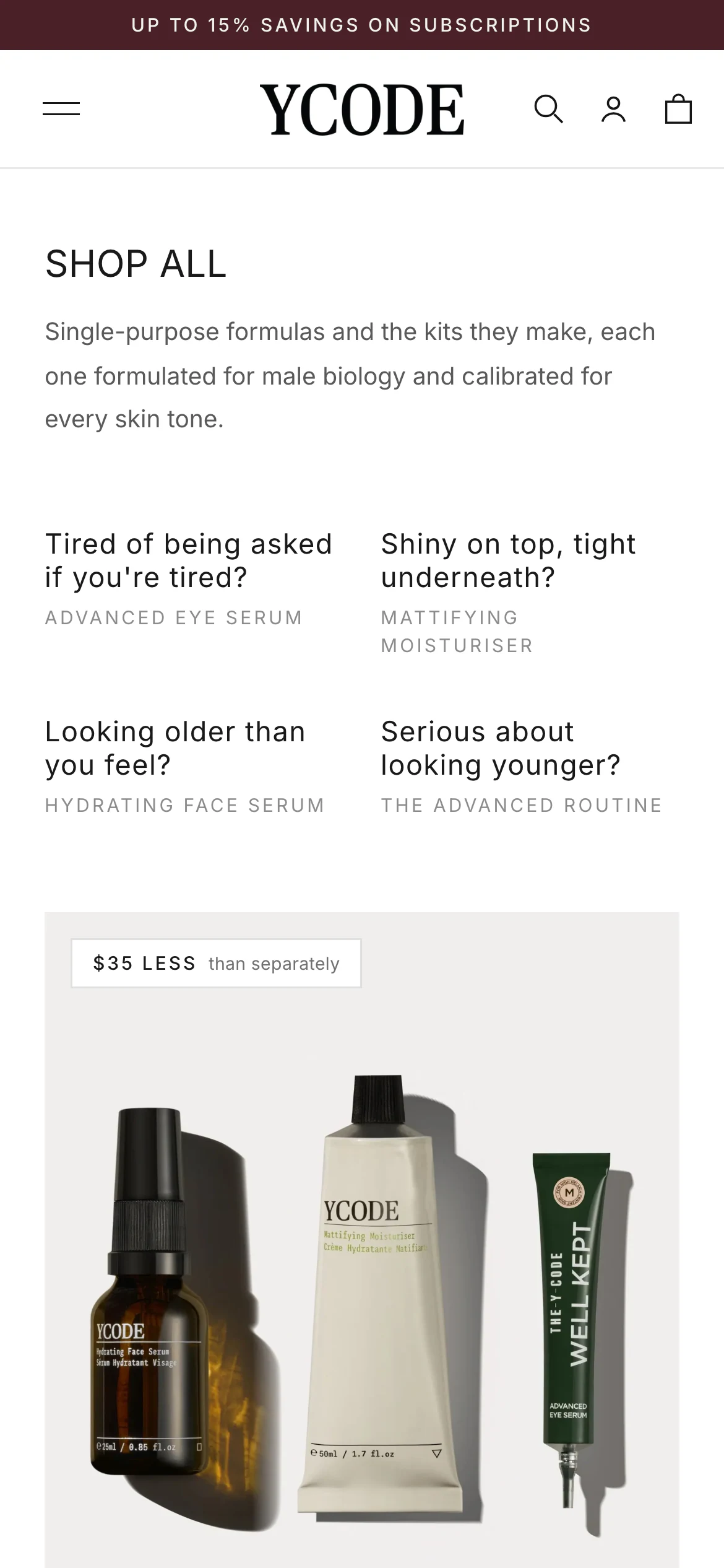 Mobile catalog of YCODE
